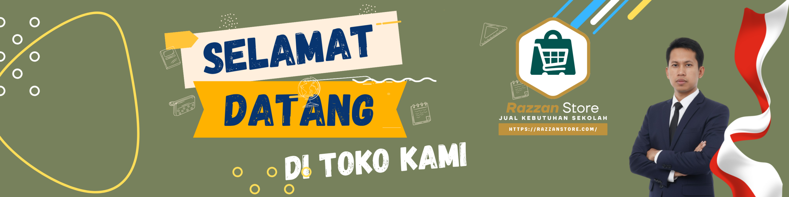 Biru dan Kuning Ilustratif Poster Selamat Datang Di Kelas (100 x 40 cm) (3)